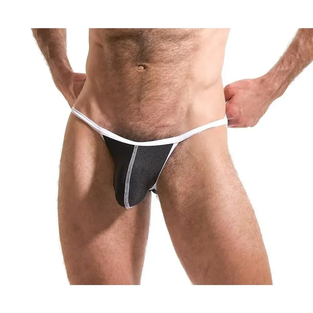 NEW N2N Bodywear Mens University String Swim Bikini Color Black Size Large